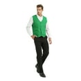 thumbnail image 5 of 5 Packs Unisex Waiter Uniform Vest Bartender Waitress Botton Workwear with Pockets for Men Women-Green-XL, 5 of 7