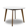thumbnail image 5 of Allora Modern 43" Solid Wood Round Dining Table in Walnut/White, 5 of 7