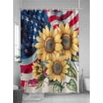 thumbnail image 5 of Fsddascl Sunflower Shower Curtain Set - 60" x 72" Washable Bathtub Curtain with 12 Hooks, Red Navy Blue American Flag Yellow Flowers Waterproof Fabric Stall Shower Curtains for Bathroom/Bathtub, 5 of 6