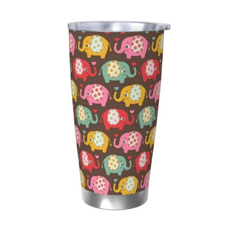 

Matuu Cute Elephants for 20oz Durable Thermal Cups Keep Drinks Cold and Hot Insulated Car Mug with Lid-Without Straw
