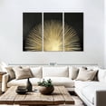 thumbnail image 3 of Elephant Stock Sunburst Rising On Black Wall Art - Horizontal Multi Panel Canvas - Living Room Wall Decor - Abstract Multi Panel - Black And Gold Decor By Abby Young - 74" x 48", 3 of 8