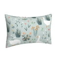 thumbnail image 2 of Naloa Goose and Doodle Flowers Pillowcase, Throw Pillowcase, Wrinkle-Free, Stain-Resistant with Hidden Zipper for Bedroom Sofa - 14"x20", 2 of 9
