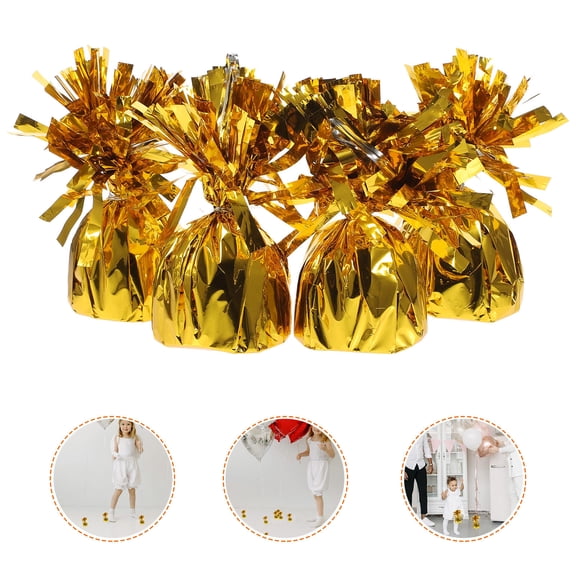 OUNONA 4 Pcs Number Party Balloon String 12X5.5X5.5CM Golden