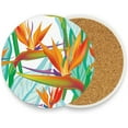 thumbnail image 2 of Coolnut Birds Of Paradise Flower Coasters Absorbent Drink Coaster, Ceramic Stone Coaster with Cork Base Desktop Protection Mat for Home Decor 4PCS, 2 of 5