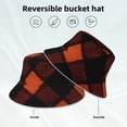 thumbnail image 4 of Fisherman Hat 22.8×5.9in Skin-Friendly Lightweight Breathable Folding Reflective Double Face For Daily Travel Business Camping Argyle Plaid Darkorange_3, 4 of 8