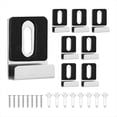 thumbnail image 1 of Kit de Soporte de Espejo de Metal 8 Piezas,Clips Espejo con Tornillos, Almohadillas de Goma, para Espejo, Herrajes para Colgar Espejos de Alta Resistencia, Color Plateado, 1 of 5