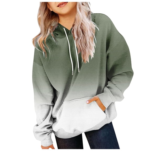 Boys Tie Dye Shirt Long Sleeves Boys Hoodies - Unisex Kids Solid Cotton Hooded Sweatshirt Pullover with Kangaroo Pocket for Girls 4-12 Years