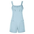 thumbnail image 2 of Baqcunre Jumpsuits for Women Women's Tie Shoulder Overall Shorts Scoop Neck Romper Jumpsuit with Pocket Jumpsuits for Women Dressy One Piece Jumpsuits for Women, 2 of 8