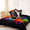 thumbnail image 4 of Castle Fairy Handball Gamer King Size Comforter Sets 3pcs, Sport Graffiti Splash Comforters King Size, Black White,Black Reversible,1 Comforter and 2 Pillowcases, 4 of 6