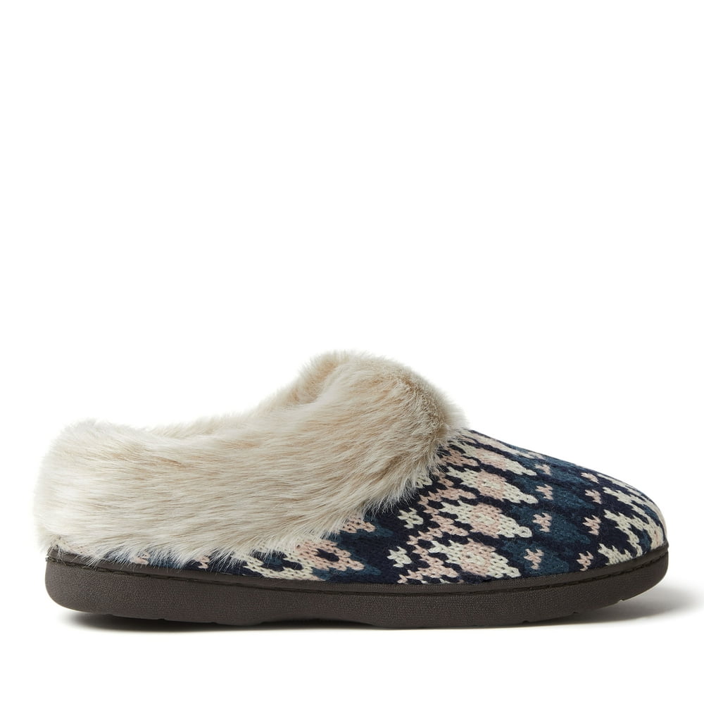 dearfoams women's chloe soft knit clog slippers