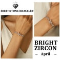 thumbnail image 3 of Beautlace 18K White Gold over Silver Butterfly Gemstone Bracelet,Adjustable April Diamond Zirconia Birthstone Bracelet Charms Jewelry Birthday Christmas Valentines Gifts for Women, 3 of 11