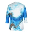 thumbnail image 4 of Enwejyy Women Casual Pullover T-Shirt Top 3/4 Sleeve O-Neck Floral Printed Blouse Top, 4 of 4