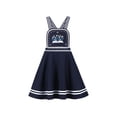 thumbnail image 1 of Robe Fille Bleue Règle de Livre Florale Bretelles Spaghetti Croisée École 7-8 Ans, 1 of 7