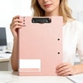 thumbnail image 6 of Clipboard Folder, A4 Foldable Clipboard with Horizontal and Vertical Double Metal Clips, Foldable Binder Clipboards with Pen Holder, File Cover Work Folder Clipboards, Pink, 6 of 6