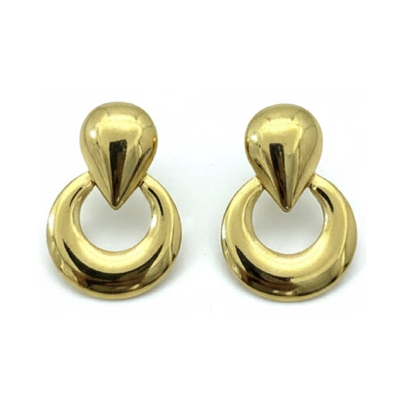 18k Gold Plated Loop Drop Earrings Set for Women Trendy Stylish Golden Round Teardrop Hypoallergenic Lightweight Stainless Steel Stud Earring Birthday Valentines Day Gift for Wife Girlfriend