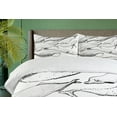 thumbnail image 4 of Ambesonne Animal Duvet Cover Sets, Hand Drawn Single Whale, 2-Queen, Black and White, 4 of 7
