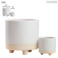 thumbnail image 6 of Olly & Rose Ceramic Plant Pots Indoor on Legs Round - White Sand Planter Set 2 Indoor & Outdoor, 6 of 6