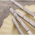 thumbnail image 4 of ABS Rivet Handle Marble Pattern Handle Kitchen Stainless Steel Silverware Tableware Flatware Cutlery Knives Forks Spoons Set,Butter Knife Dessert Spoon Fork (5-piece set -4 set,Marbling), 4 of 7