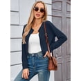 thumbnail image 2 of Chiclily Women's Long Sleeve Cropped Cardigan Casual Crew Neck Button Front Sweater Tops S-2XL, 2 of 8