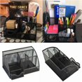 thumbnail image 2 of Office Desk Organizer with 6 Compartments Drawer | The Mesh Collection Black, 2 of 6