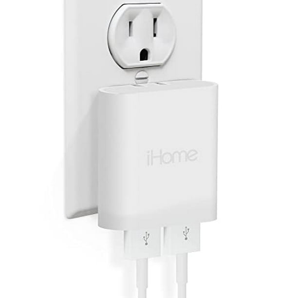 iHome 2 Port USB Wall Charger AC Pro Multiport USB Charger, USB Plug