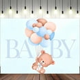thumbnail image 2 of Baby Shower Backdrop Brown Bear Theme Photography Background Blue Balloon Kids Birthday Party Banner Decorations Newborn Gender Reveal Cartoon 1st Birthdays Parties Photo Booth Props, 2 of 5