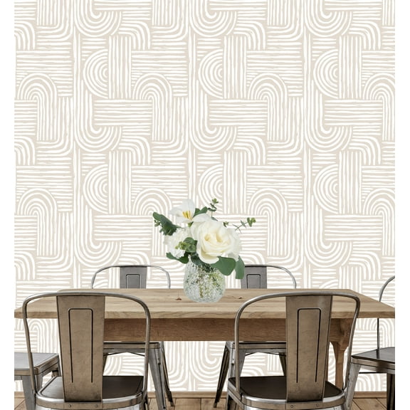 MuralsPrint Brush Stroke Shapes Peel and Stick Wallpaper, Removable Wallpaper, 10'L x 24''W