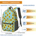 thumbnail image 3 of Sunflower Blue Pattern 17" Waterproof Oxford School Backpacks for Teens, S-Shape Padded Straps, for School, Travel, Hiking, Camping, 3 of 5