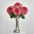 thumbnail image 2 of Nearly Natural Fancy Rose Artificial Flower Arrangement with Cylinder Vase, Pink, 2 of 4