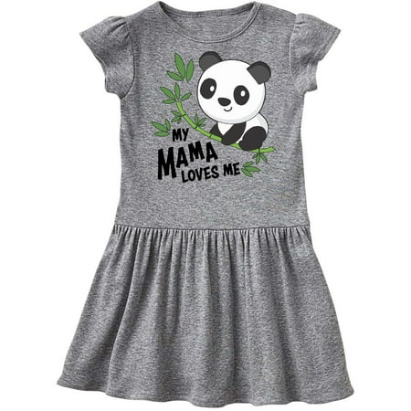 

Inktastic My Mama Loves Me- cute panda Gift Toddler Girl Dress