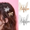 thumbnail image 1 of Clip de pelo de mariposa móvil 2pcs - plata + oro Xemadio WMZL-1509, 1 of 7