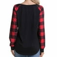 thumbnail image 5 of Tops for Women Christmas Print Plaid Long Sleeves Round Neck Winter Printed Loose Casual Sweatshirts,Womens Tops Plus Size Red XXL, 5 of 6