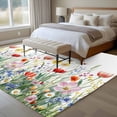 thumbnail image 5 of Spring Floral Area&nbsp;Rug 5x8ft Pink Red Wildflower Plant Butterfly Non-Slip&nbsp;Washable Square&nbsp;Rugs Soft Felt Indoor Floor Mat for Bedroom Kitchen Living Room Bathroom, 5 of 9