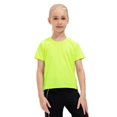 thumbnail image 5 of GYRATEDREAM Kid Girls Athletic Tops Open Tie Back Short Sleeves Workout Running Tennis Sports Shirts 5-12Years, 5 of 6