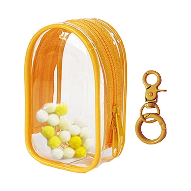 Bolsa Transparente para Exhibición de Figuras con Llavero, Bolsa Transparente para Exhibición de Muñecas de PVC, Bolsa de Almacenamiento para Muñecas Amarillo