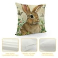 thumbnail image 4 of GOSMITH Happy Easter Bunny Decorative Throw Pillow Covers, Hello Peeps Rabbit Lily Flowers Porch Patio Outdoor Pillowcase, Plaid Check Polka Dot Farmhouse Cushion Case Home Decor, 4 of 5