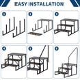 thumbnail image 4 of GloryStar Stable Heavy Duty RV Steps, Universal Stair Ladder with Handrail for Travel Trailers, Pools, and Trampolines, 4 of 7