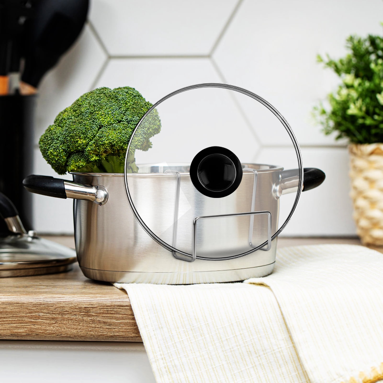 Lid Pocket Slow Cooker Lid Holder - Hands-Free Design, Fits Most Crock Pots 2-Quart & Up