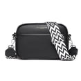 thumbnail image 1 of Bolso de mano de piel para mujer con correa ancha, bolso de hombro. Bolsos modernos con correa ancha para el hombro, color negro., 1 of 5