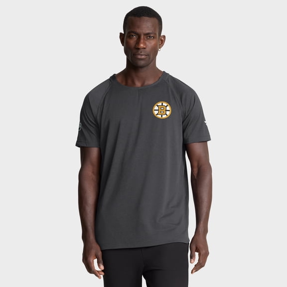 Men's Fanatics Charcoal Boston Bruins Authentic Pro Rink Raglan Performance T-Shirt