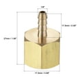 thumbnail image 2 of Uxcell Brass 1/8 Barbed x 1/4NPT Female Thread Barb Hose Fitting 2 Pack, 2 of 6