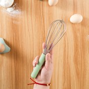 Stainless Steel Balloon Whisk, Whisk for Cooking Handheld Egg Beater with Rust-Proof Sturdy Wires & Non-Slip Silicone Handle for Beating, Stirring, Blending(cyan handle)