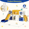 thumbnail image 2 of Pirecart 10-in-1 Kid Climber Slide,Toddler Slide Set with Ball, Drawing Board, Non-Slip Steps, Indoor Outdoor Playground for Age 3+, Yellow Blue, 2 of 9