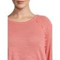 thumbnail image 4 of Terra & Sky Women's Plus Size Ruffle Top with Long Raglan Sleeves, 4 of 5