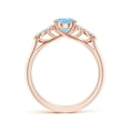 thumbnail image 2 of Angara Natural 1 Ct. Aquamarine with Diamond Classic Ring in 14K Rose Gold for Women (Ring Size: 6), 2 of 10