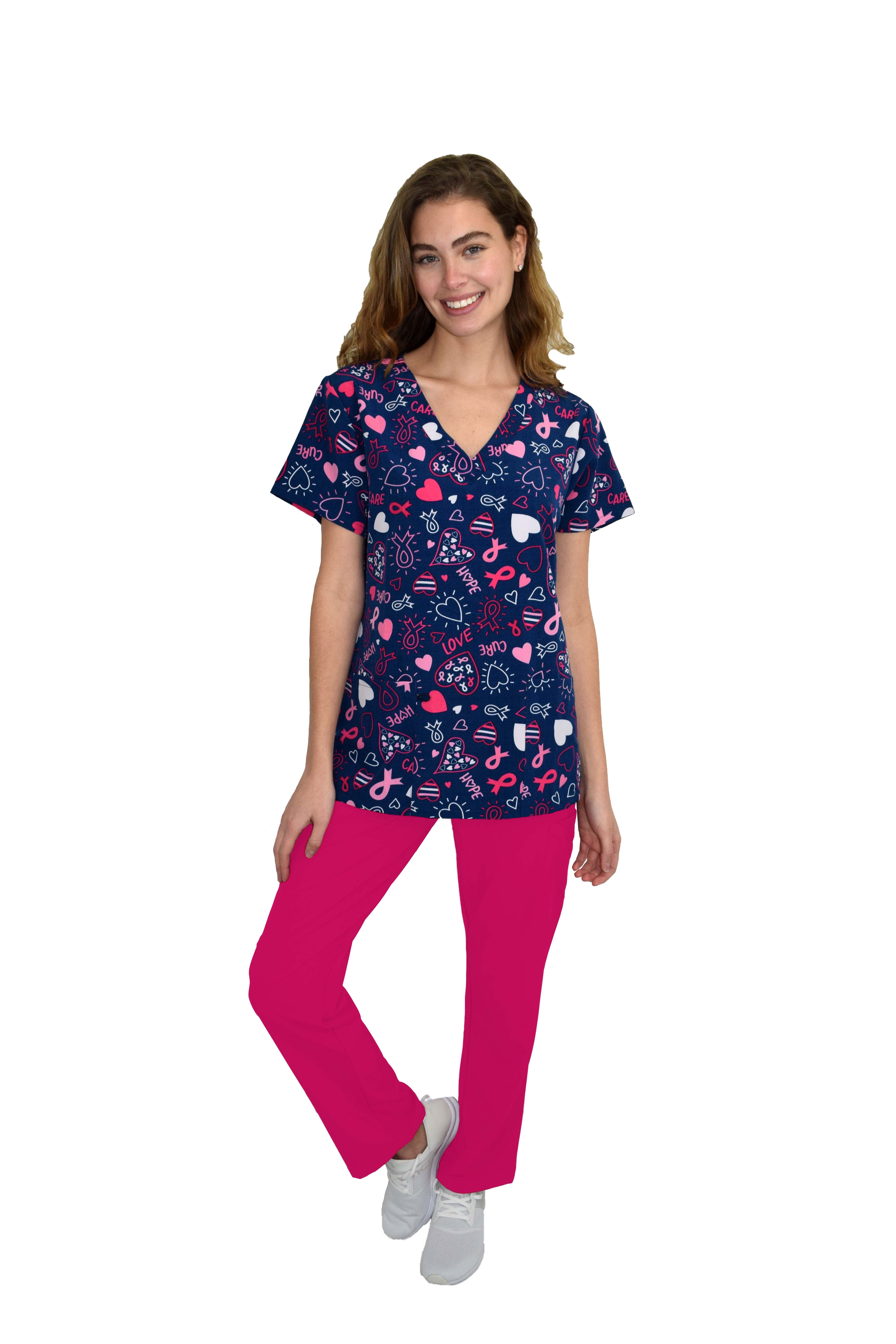 MULTIPLE PRINTSWomen's Medical/Nursing Scrub Set Print Top & PantNEW