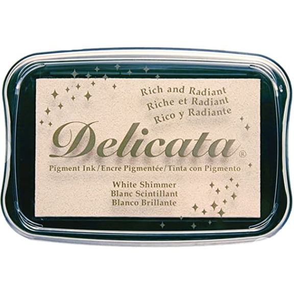 Tsukineko Delicata Pigment Ink Pad White Shimmer
