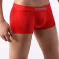 thumbnail image 3 of HUPOM Men'S Underwear Underwear For Men Pack Medium waist Elastic Waist Solid Boxer Briefs Red L, 3 of 9