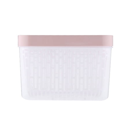 

Double Layer Food Container with Drain Basket Multi-Capacity Household Fruits Vegetables Storage Container-23x22x15cm