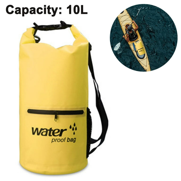 Waterproof Dry Bag with Front Zippered Pocket Keeps Gear Dry for Kayaking,  Beach, Rafting, Boating, Hiking, Camping and Fishing w 